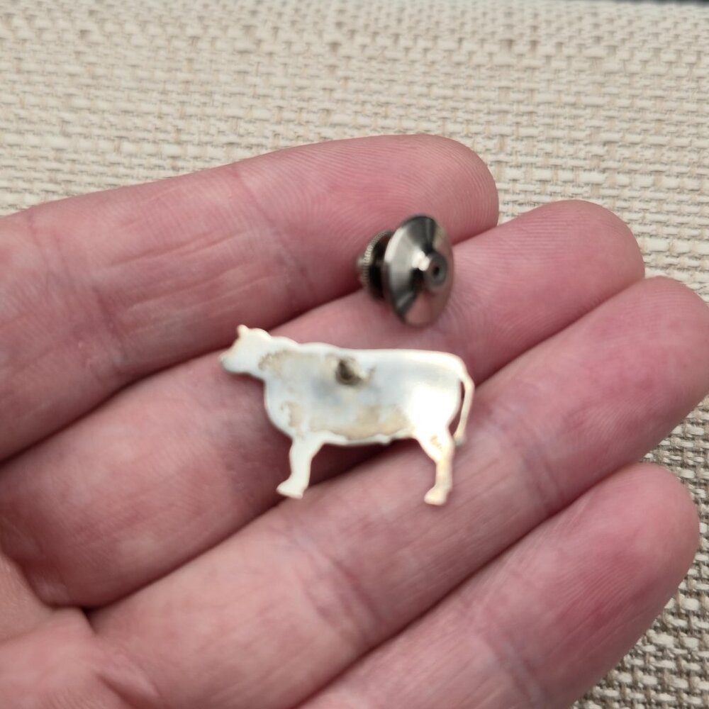 Sterling Silver Cute Cow Animal Pin A6152 - Picture 3 of 7